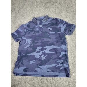 Polo Ralph Lauren Polo Shirt Camouflage Classic Fit Blue Mens Sz‎ L Preppy Work